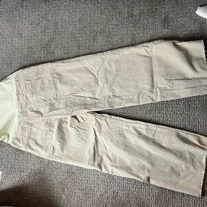 Pink blush, corduroy pants, wide leg maternity